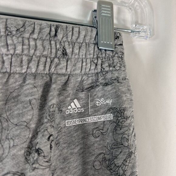 ADIDAS X Disney Sweatpants Girls Small Grey Princesses Pull On Drawstring Pocket - Picture 7 of 9